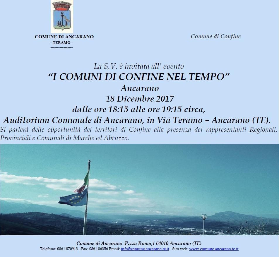 "I Comuni di Confine nel Tempo", l'iniziativa ad Ancarano