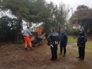Rimosso accampamento abusivo nella riserva naturale di Santa Filomena