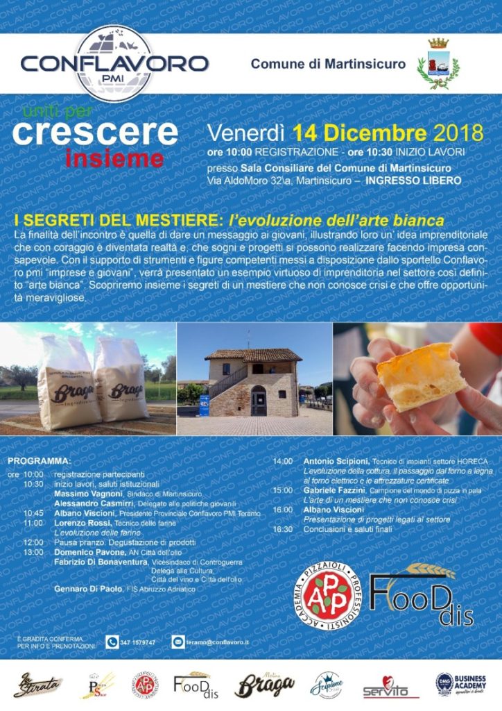 “I Segreti del Mestiere:l’evoluzione dell’arte bianca”: convegno a Martinsicuro