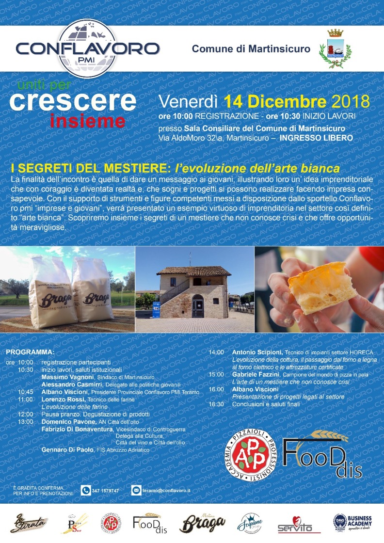 “I Segreti del Mestiere:l’evoluzione dell’arte bianca”: convegno a Martinsicuro