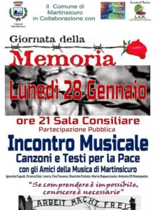 Martinsicuro, serie di iniziative per celebrare la Giornata della Memoria