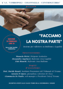 Corropoli, "Facciamo la nostra parte": gli studenti riflettono su legalità e bullismo