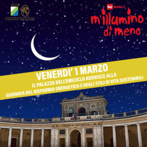 M'illumino di meno, si spengono le luci del colonnato dell'Emiciclo