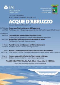 Fai e le acque d'Abruzzo: ciclo di conferenze a Pescara