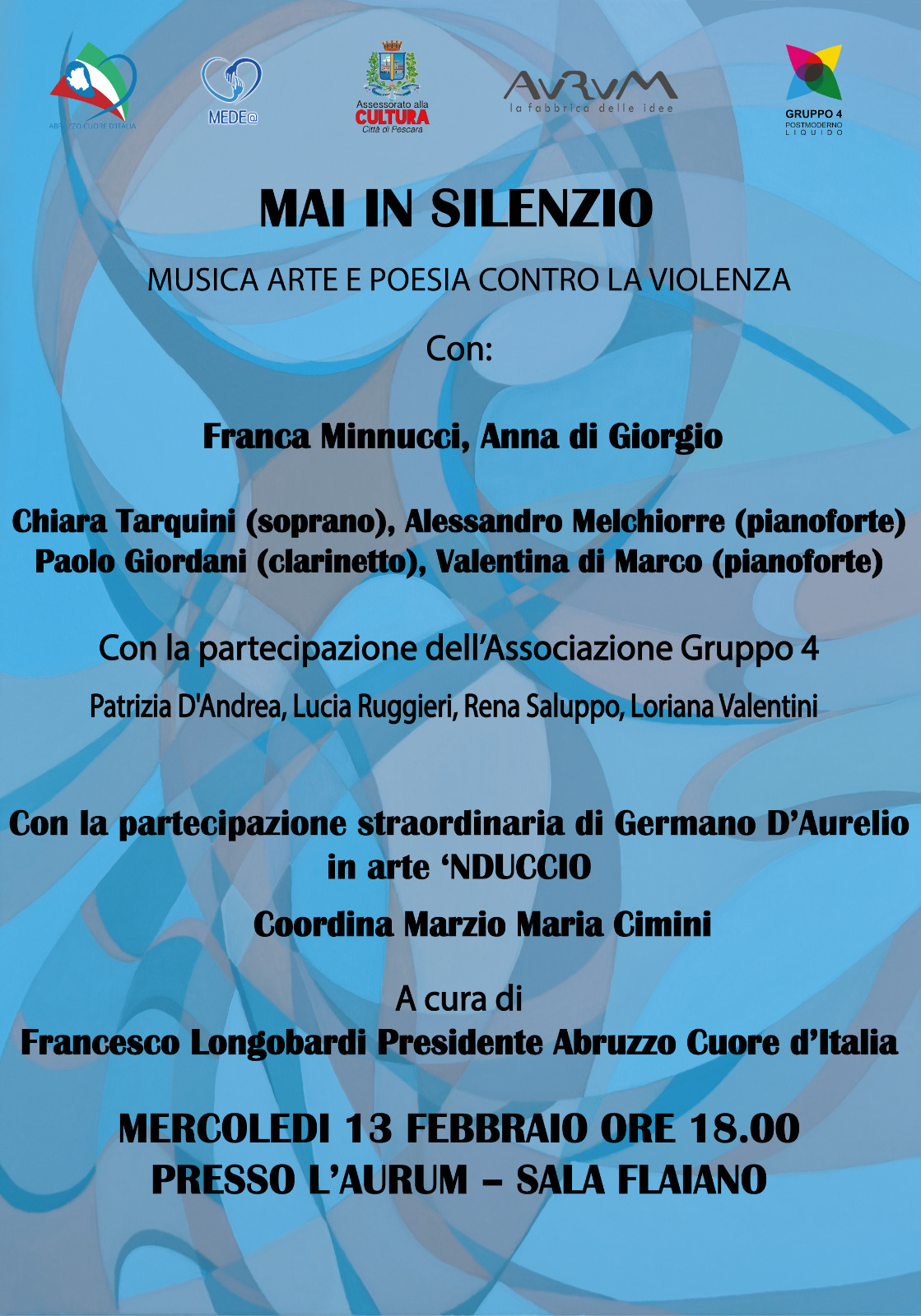 Pescara, "Mai in Silenzio" a cura di Abruzzo Cuore d'Italia