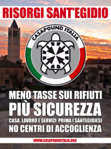Comunali Sant'Egidio, Casapound:meno tasse sui rifiuti e no centri accoglienza