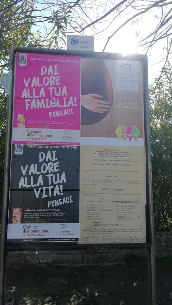 Campagna anti prostituzione, Maragno"chiesta la rimozione di manifesti che non ci sono"
