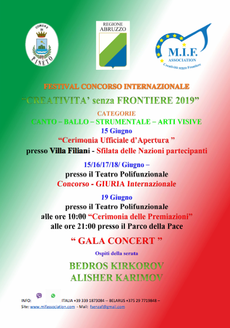 Torna a Pineto il festival concorso internazionale Creatività Senza Frontiere