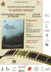 Teramo: tutto pronto per la proiezione docufilm "In questo mondo"