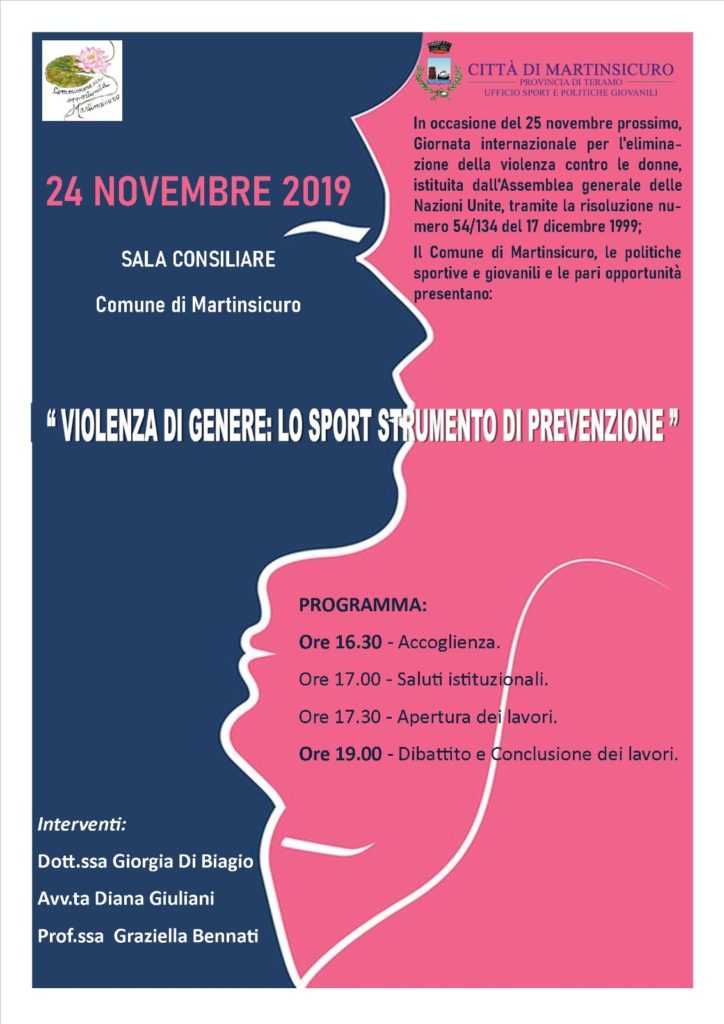“Violenza di genere: lo sport strumento di prevenzione”: l'iniziativa a Martinsicuro