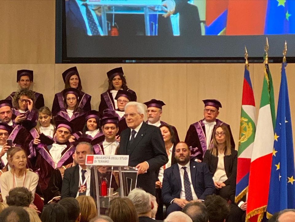 Il presidente Mattarella all'universita di Teramo per inaugurazione anno accademico
