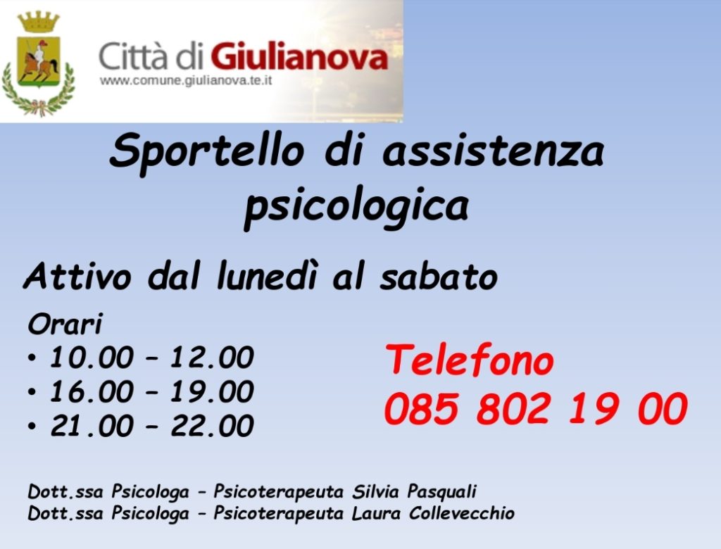 Emergenza sanitaria, Giulianova istituisce un servizio di assistenza psicologica per i cittadini