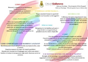 Coronavirus, vademecum psicologico per i cittadini di Giulianova