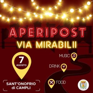 Campli, a Sant’Onofrio torna l’Aperipost: aperitivi e musica dal vivo