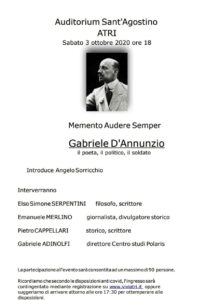 Incontro su Gabriele D’Annunzio ad Atri