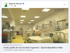 Post cancellato su profilo Regione Abruzzo
