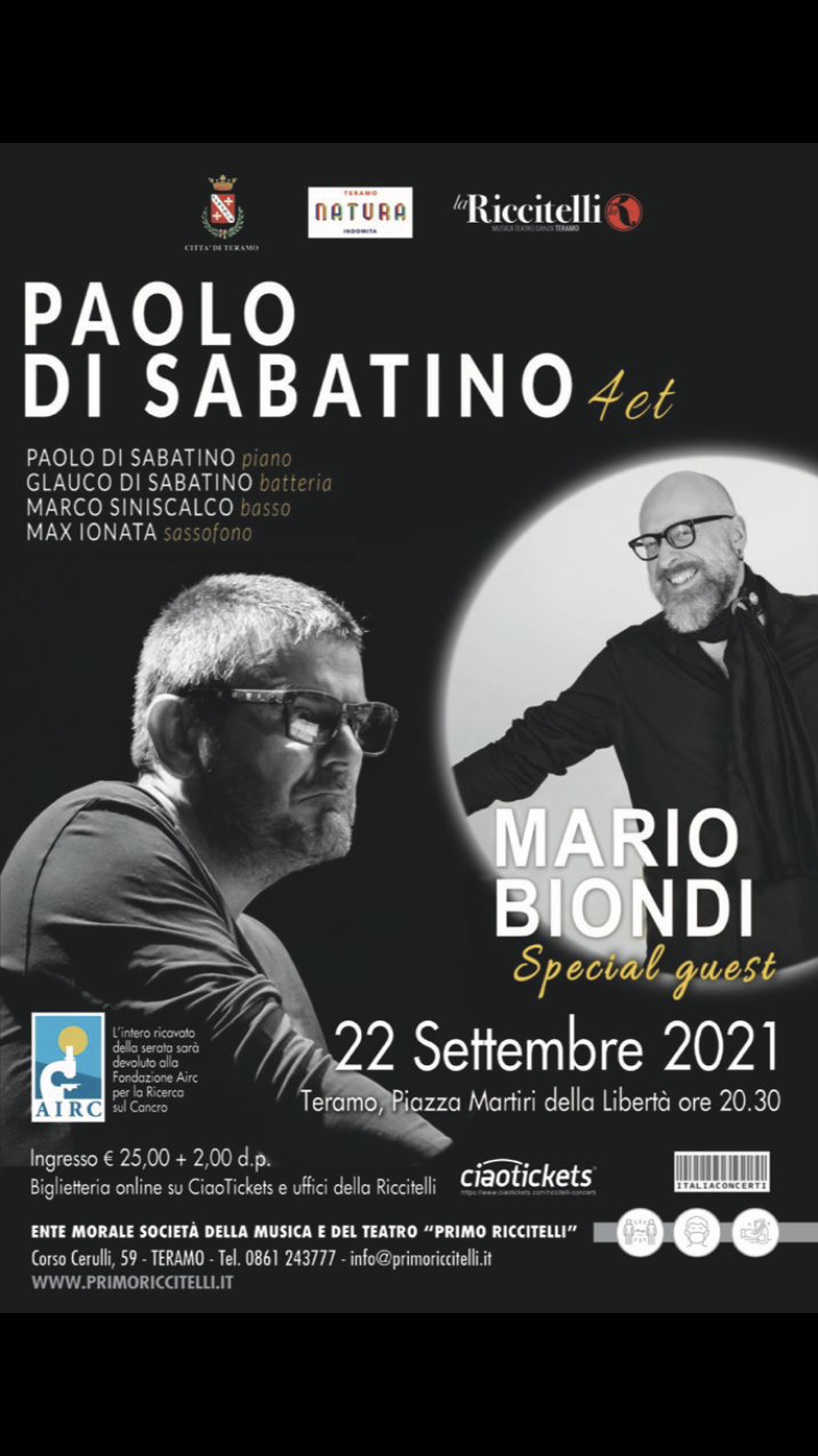 Teramo, Mario Biondi e Paolo Di Sabatino in concerto per Airc