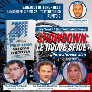 “Per una nuova destra”: Capezzone, Spadorcia e Zennaro il 30 ottobre a Tortoreto