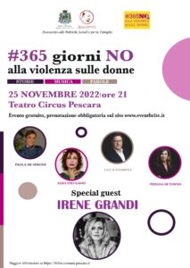 Irene Grandi a Pescara per la giornata contro la violenza sulle donne