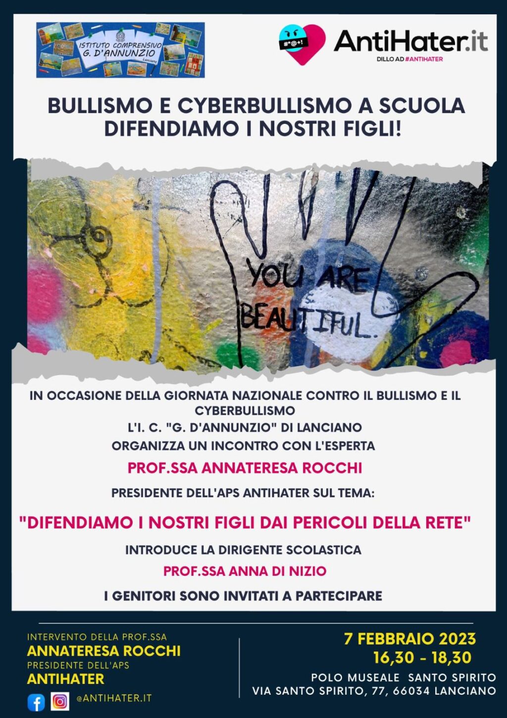 Bullismo e cyberbullismo a scuola: incontro all'IC D'Annunzio di Lanciano