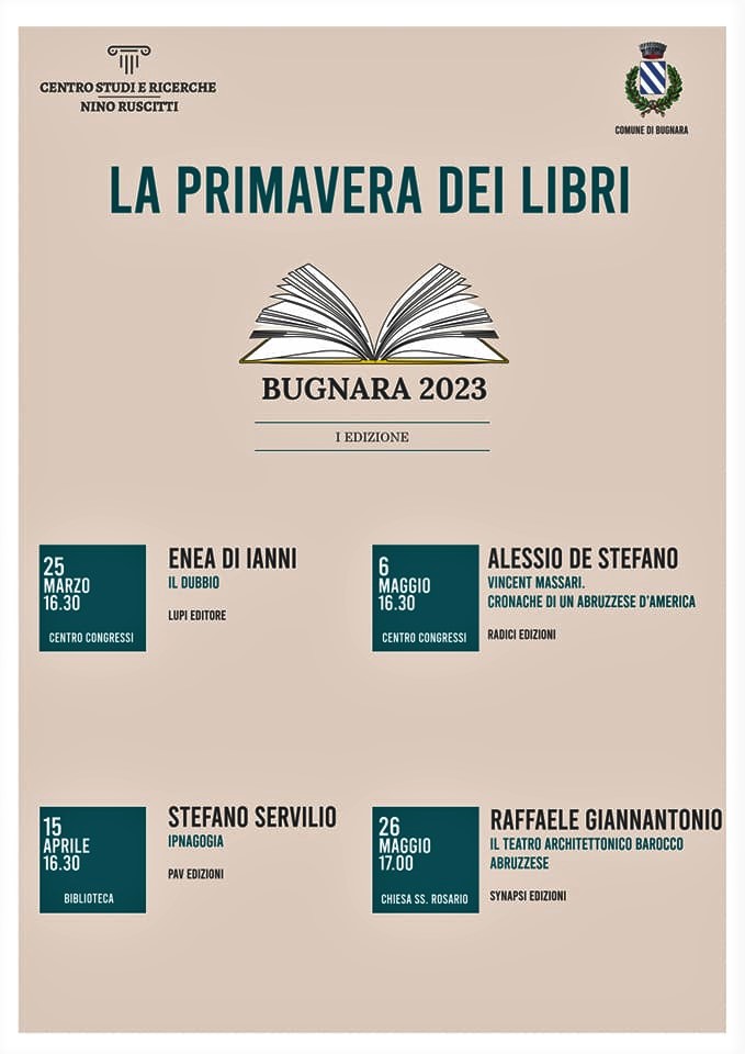 Bugnara, la primavera dei libri.Primo appuntamento con Enea di Ianni