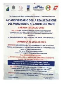 Pescara, 46° anniversario del monumento ai caduti del mare