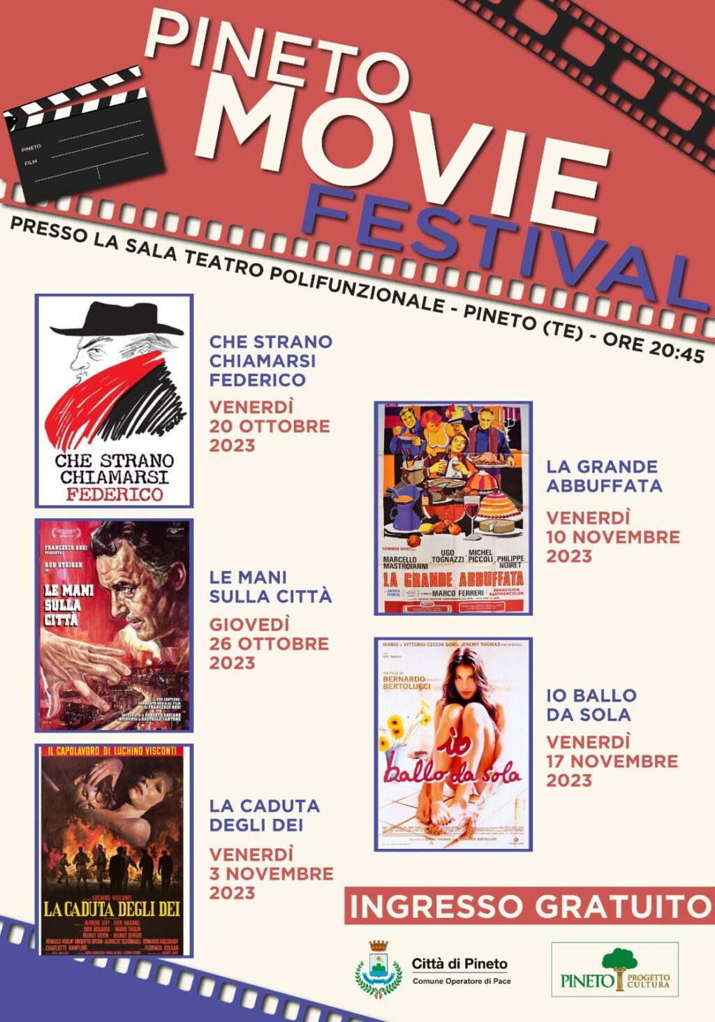 A Pineto torna BiblioCine, cinque film a ingresso gratuito