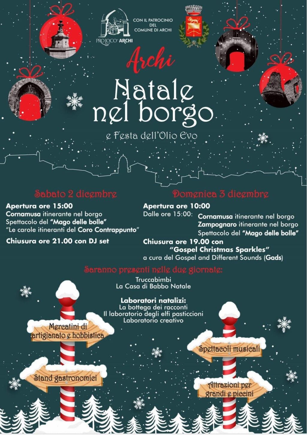 Archi, nel fine settimana “Natale nel borgo e festa dell’Olio Evo"