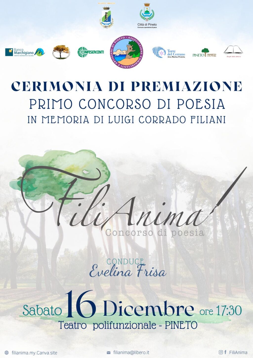 A Pineto la premiazione del Concorso Nazionale Poesie FiliAnima