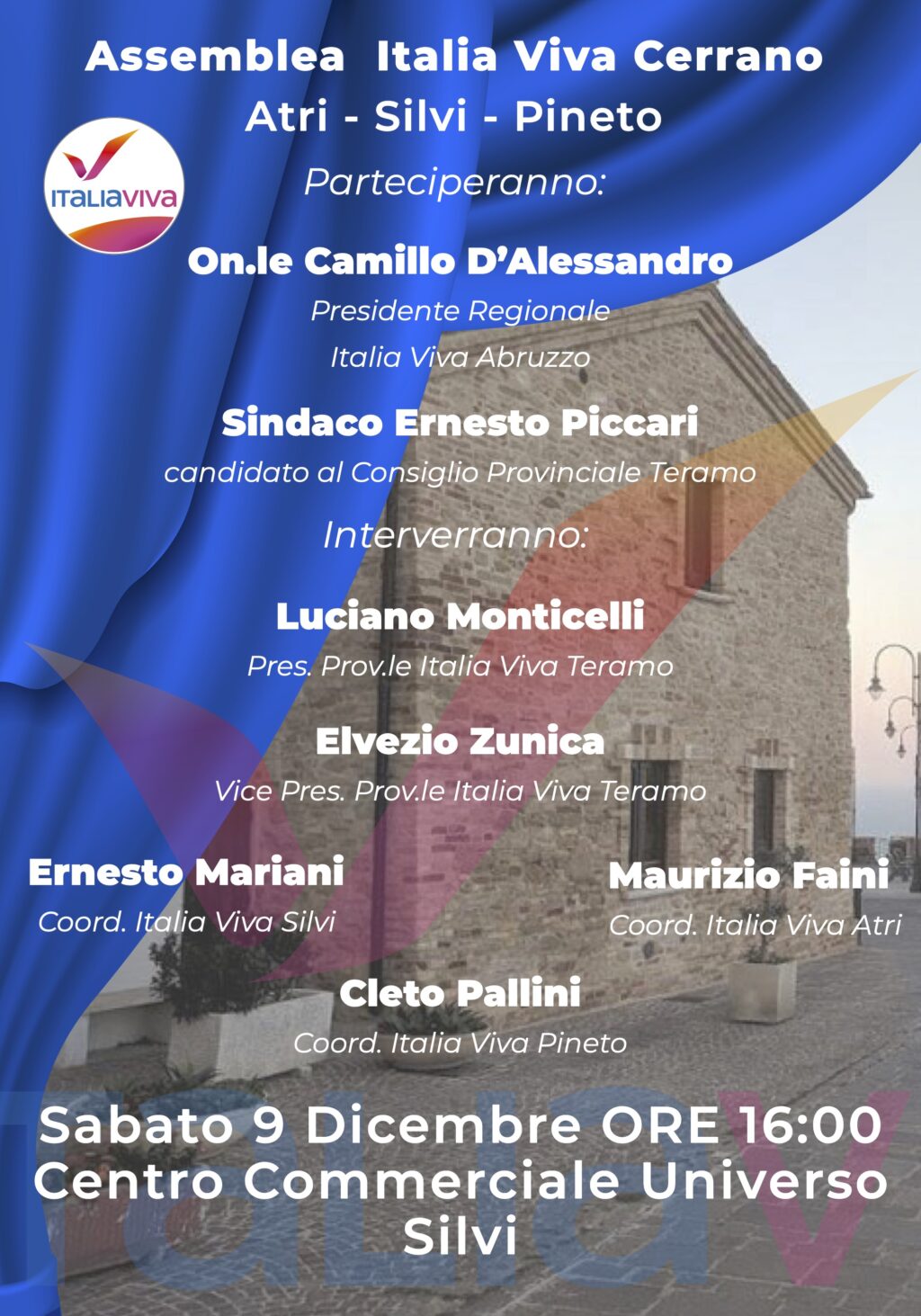 Monticelli, sabato si costituisce il coordinamento Italia Viva del Cerrano