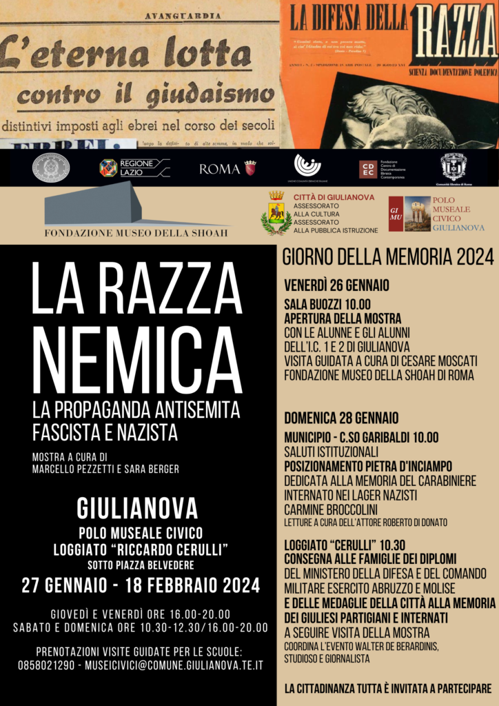 Giulianova, Giornata della Memoria, mostra “La razza nemica”