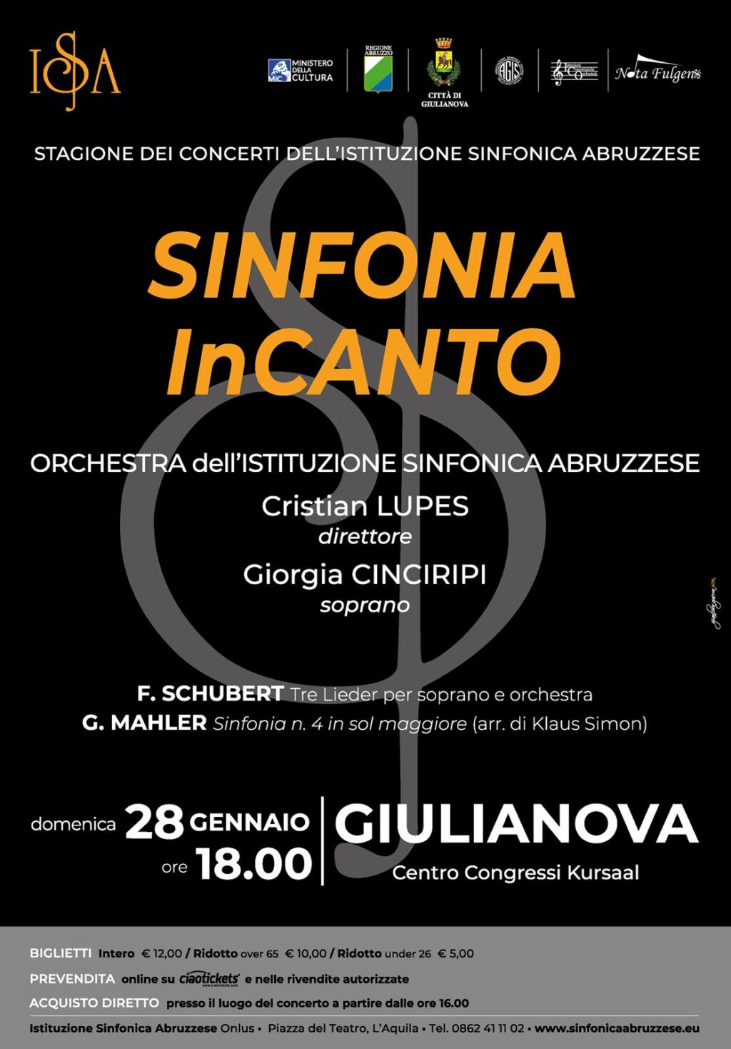 Giulianova, concerto dell’Orchestra Sinfonica Abruzzese