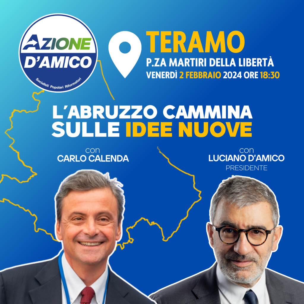 Regionali, Carlo Calenda a Teramo e Pescara