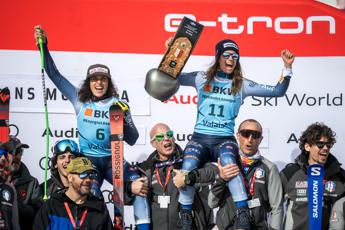 Brignone e Bassino sul podio nel superG di Crans Montana, vince Venier
