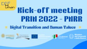 Transizione digitale e valori umani: avviato all’Università del Salento il progetto PRIN 2022 PNRR con un KICK OFF MEETING