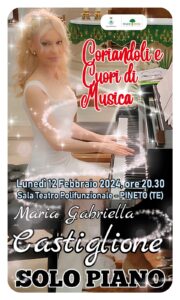A Pineto il recital della pianista Maria Gabriella Castiglione