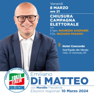 Regionali: Di Matteo finale a Sant’Egidio con Gasparri e Pagano