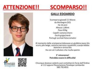 Lecco, 17enne scomparso da 4 giorni: cercava informazioni su come sopravvivere in montagna