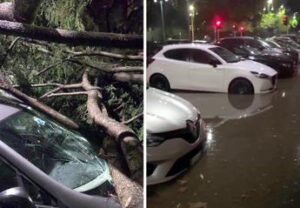 Maltempo si abbatte sulla Lombardia: bomba d’acqua, tromba d’aria e voragine