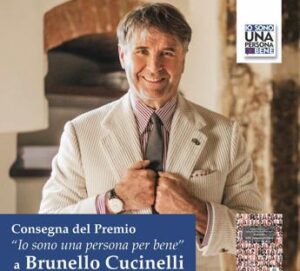 Moda, a Brunello Cucinelli il premio ‘Io sono una persona per bene’