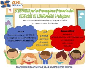 Disturbi del linguaggio, screening logopedici negli asili di Teramo