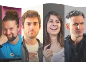 Sio, Dado, Fraffrog e Giacomo Bevilacqua con Gigaciao al Comicon di Napoli