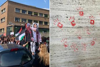 Studenti pro Palestina, petardi e lancio di uova: concluso corteo all’Università La Sapienza