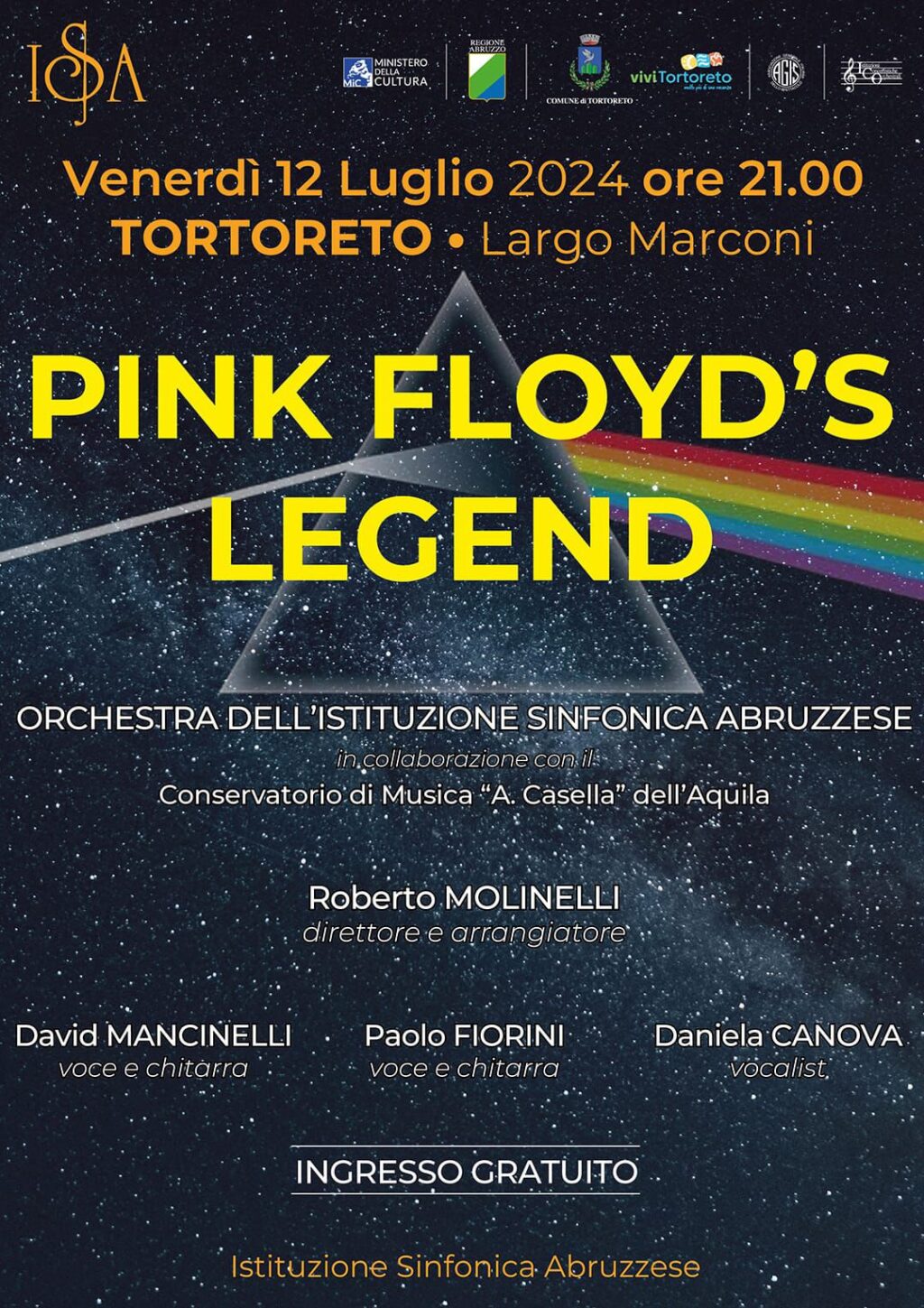 Tortoreto, l’orchestra sinfonica abruzzese con Pink Floyd’s Legend