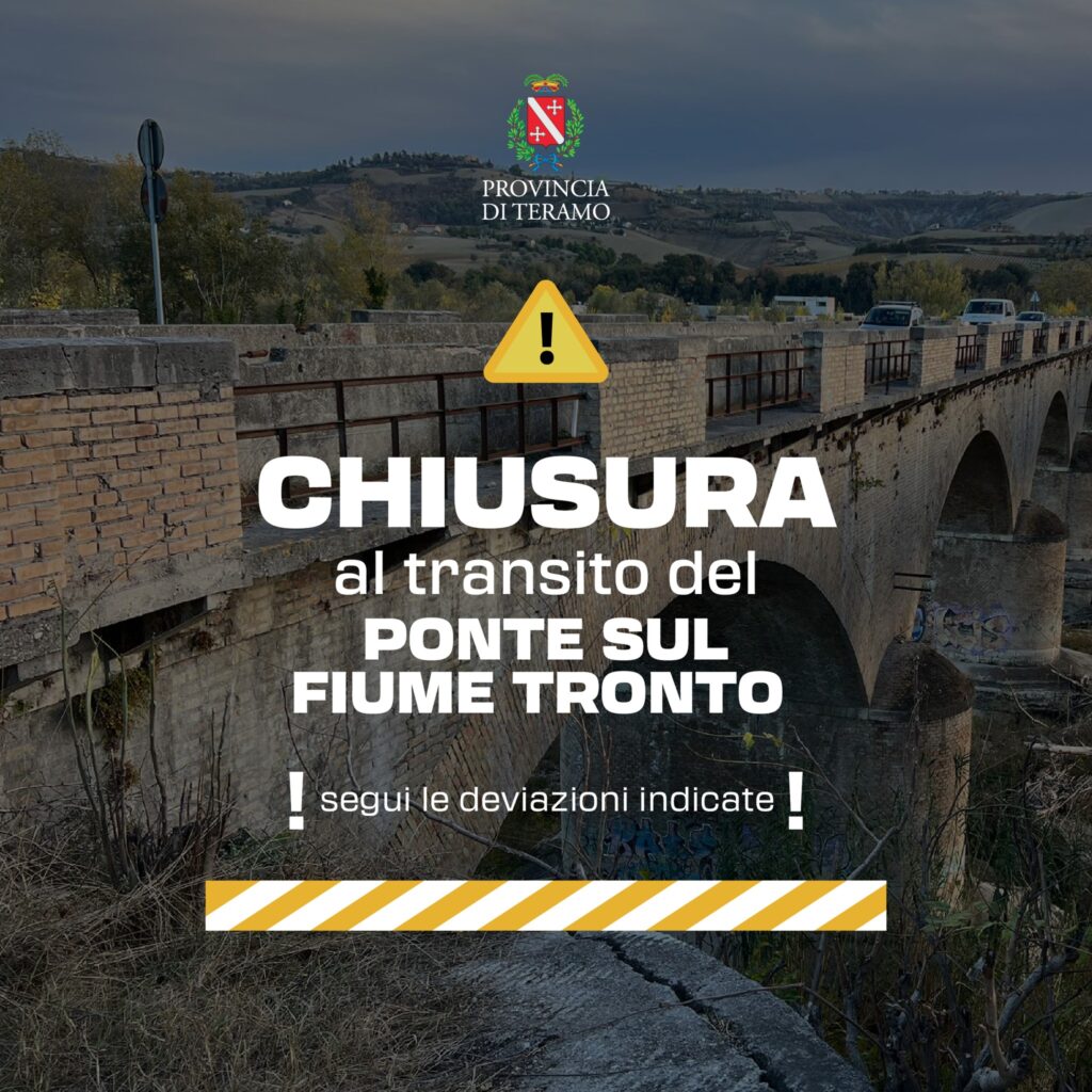 Ancarano, chiusura del ponte sul fiume Tronto