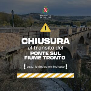 Ancarano, chiusura del ponte sul fiume Tronto