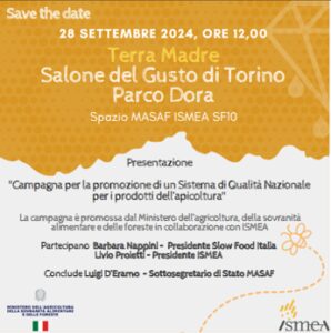 Al Salone Gusto Torino focus su Sistema Qualità Nazionale per i mieli targato Masaf-Ismea