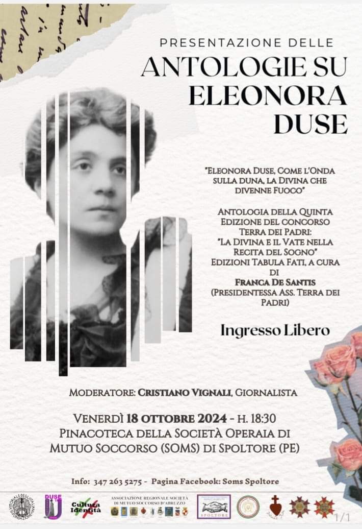 Spoltore, celebrazioni centenario della scomparsa di Eleonora Duse alla Soms