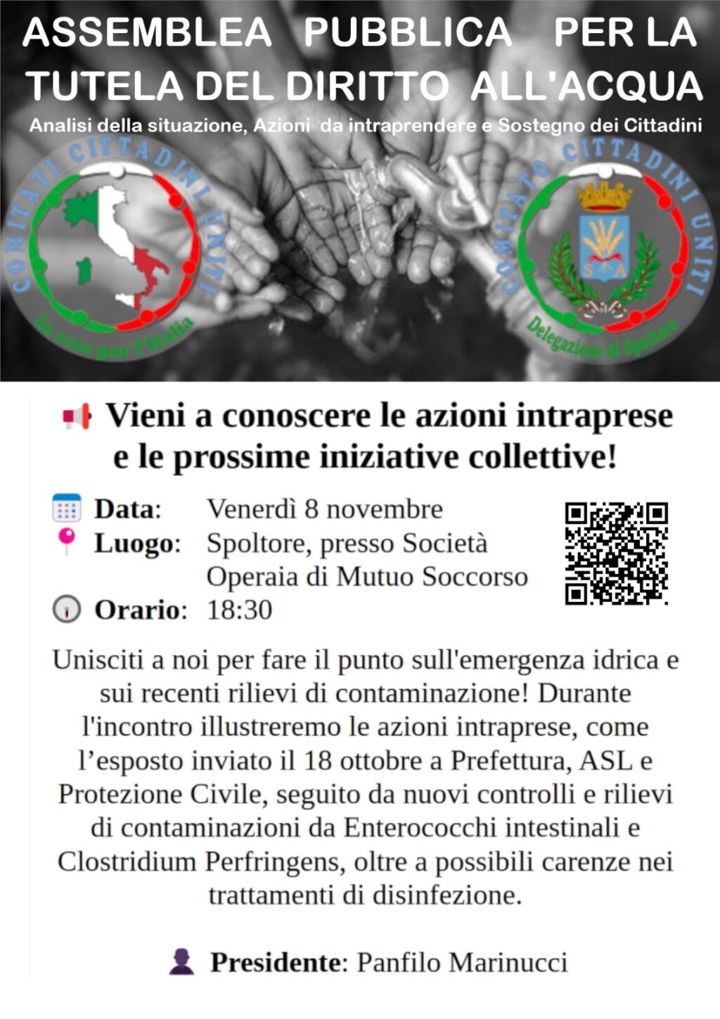 Tutela del diritto all'acqua, assemblea pubblica a Spoltore