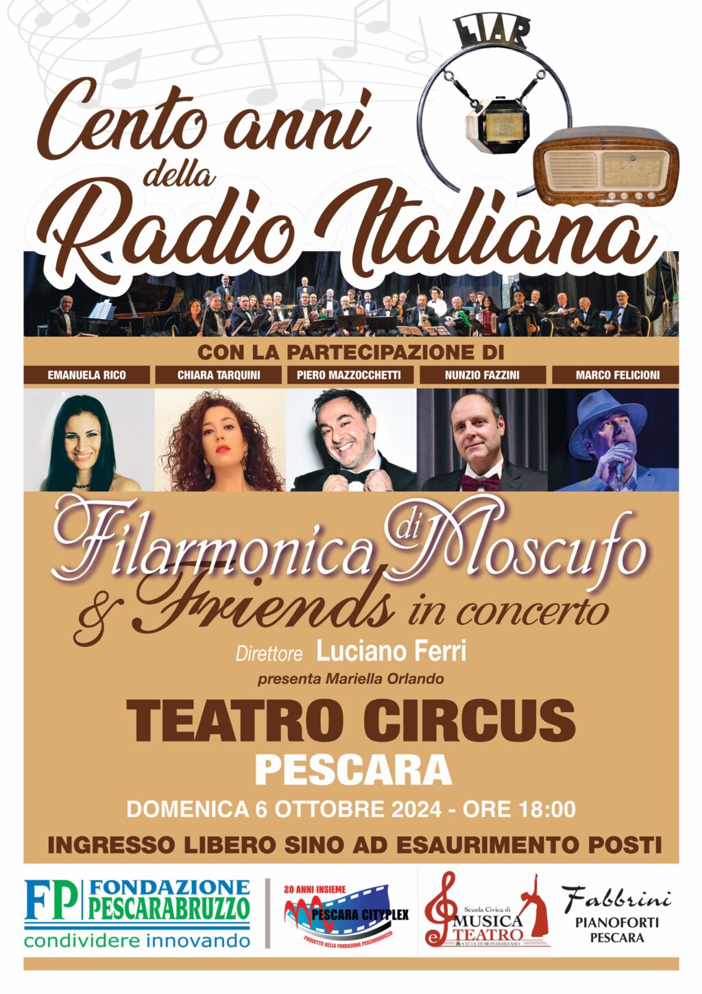 Concerto per il centenario della Radio Italiana al cineteatro Circus di Pescara